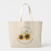 Bloemen Zonnebloem Bloom Vrijgezellenfeest Custom Grote Tote Bag (Achterkant)