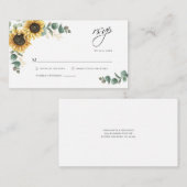 Bloemen Zonnebloem Bruiloft RSVP Informatiekaartje (Voorkant / Achterkant)