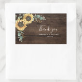 Bloemen Zonnebloem bruiloft rustiek Dank u Rechthoekige Sticker (Tas)