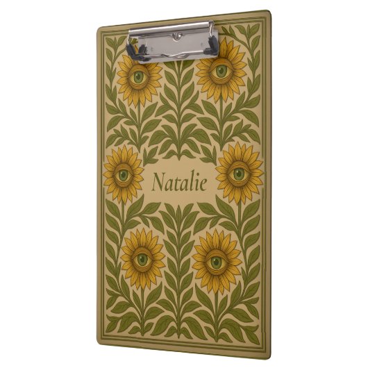Bloemen  Zonnebloem Custom Naam Klembord (Links)