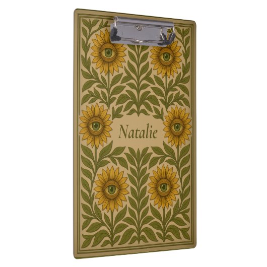Bloemen  Zonnebloem Custom Naam Klembord (Rechts)