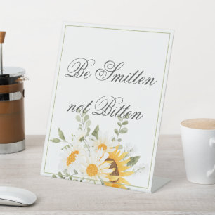 Bloemen Zonnebloem & Daisy- Be Smitten niet gebete Reclamebord Met Voetstuk