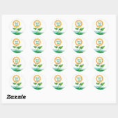 Bloemen Zonnebloem Dank u Sticker / zeehond (Vel)