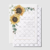 Bloemen Zonnebloem Elegant Eucalyptus Vrijgezellen Vellum Uitnodigingen (Offset (Uitnodiging))