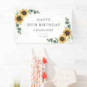 Bloemen Zonnebloem Eucalyptus 50ste verjaardag Spandoek (Insitu)