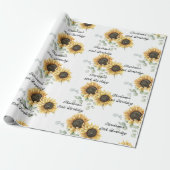 Bloemen Zonnebloem Eucalyptus 60e verjaardag Cadeaupapier (Uitgerold)