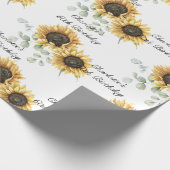 Bloemen Zonnebloem Eucalyptus 60e verjaardag Cadeaupapier (Hoek)