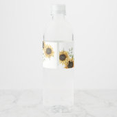 Bloemen Zonnebloem Eucalyptus 60e verjaardag Custo Waterfles Etiket (Achterkant)