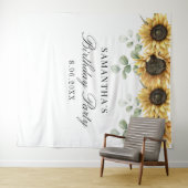 Bloemen Zonnebloem Eucalyptus 60ste Verjaardagsfee Wandkleed (In Situ (horizontaal))