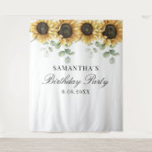 Bloemen Zonnebloem Eucalyptus 60ste Verjaardagsfee Wandkleed (Voorkant)