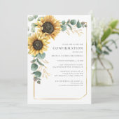 Bloemen zonnebloem eucalyptus bevestiging kaart (Staand voorkant)