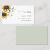 Bloemen Zonnebloem Eucalyptus Bloom Bloemist Visitekaartje (Voorkant / Achterkant)