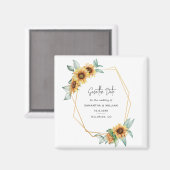 Bloemen Zonnebloem Eucalyptus Bruiloft Bewaar de d Magneet (Voorkant / Achterkant)