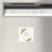 Bloemen Zonnebloem Eucalyptus Bruiloft Bewaar de d Magneet (Insitu (Vaatwasser))