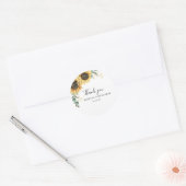 Bloemen zonnebloem eucalyptus dank u ronde sticker (Envelop)