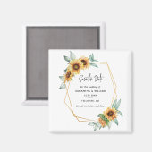 Bloemen Zonnebloem Eucalyptus Foliage Save the Dat Magneet (Voorkant / Achterkant)