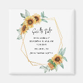 Bloemen Zonnebloem Eucalyptus Foliage Save the Dat Magneet (Voorkant)