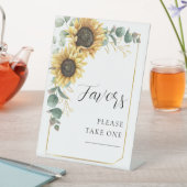 Bloemen Zonnebloem Eucalyptus Guns Bruiloft Reclamebord Met Voetstuk (Insitu)