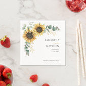 Bloemen Zonnebloem Eucalyptus Huwelijk Custom Pape Servet (Insitu)