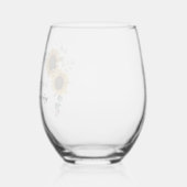 Bloemen Zonnebloem Eucalyptus Script 60e Verjaarda Wijnglas Zonder Voet (Links)