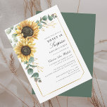Bloemen Zonnebloem Eucalyptus Sweet 16 Verjaardag Kaart<br><div class="desc">Eucalyptus Sunflower Floral Script Sweet 16 Verjaardagsfeestuitnodiging kunt u eenvoudig aanpassen met de verrassingsfeestdetails door op de knop "Personaliseren" te klikken. Met heldergeel bloemig en groen sappig met een gouden folie geometrisch lijst en moderne typografie</div>