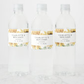 Bloemen Zonnebloem Eucalyptus Waterverf Bruiloft Waterfles Etiket (Flessen)