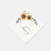 Bloemen Zonnebloem Eucalyptus zoet 16 feestpapier Servet (Hoek)