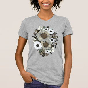 Bloemen Zonnebloem Grijs T-shirt