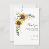 Bloemen Zonnebloem groen 16e verjaardag Bedankkaart (Voorkant)