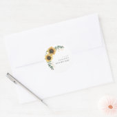Bloemen Zonnebloem Groen 50e Verjaardag Ronde Sticker (Envelop)