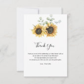 Bloemen Zonnebloem groen Baby shower Bedankkaart (Voorkant)