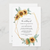 Bloemen Zonnebloem groen Botanische bruiloft Kaart (Voorkant / Achterkant)