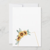 Bloemen Zonnebloem groen Botanische bruiloft Kaart (Achterkant)