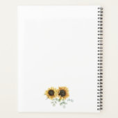 Bloemen Zonnebloem groen Botanische bruiloft Planner (Achterkant)