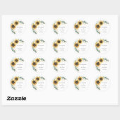 Bloemen Zonnebloem groen Eucalyptus bruiloft Ronde Sticker (Vel)