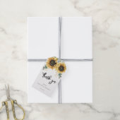 Bloemen Zonnebloem groen script bruiloft dank u Cadeaulabel (Met Touw)