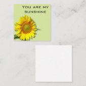 Bloemen Zonnebloem kaart Notitiekaartje (Voorkant / Achterkant)
