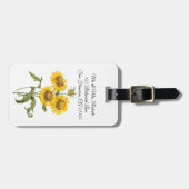  bloemen zonnebloem met bloemen door roodoute bagagelabel (Voorkant horizontaal)