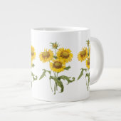 bloemen zonnebloem met bloemen door roodoute grote koffiekop (Voorkant rechts)