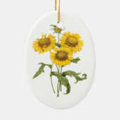  bloemen zonnebloem met bloemen door roodoute keramisch ornament (Achterkant)