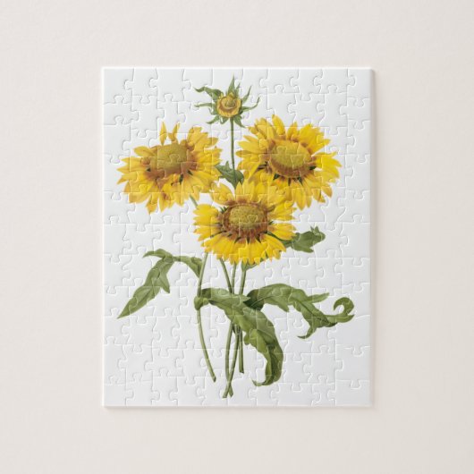 bloemen zonnebloem met bloemen door roodoute legpuzzel (Verticaal)