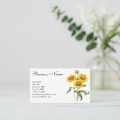 bloemen zonnebloem met bloemen door roodoute visitekaartje (Staand voorkant)