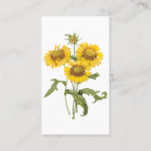 bloemen zonnebloem met bloemen door roodoute visitekaartje (Achterkant)