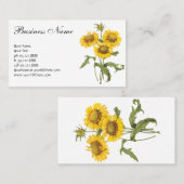 bloemen zonnebloem met bloemen door roodoute visitekaartje (Voorkant / Achterkant)