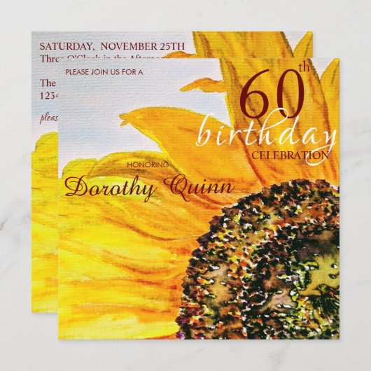 Bloemen Zonnebloem Milestone Verjaardag Kaart (Voorkant / Achterkant)