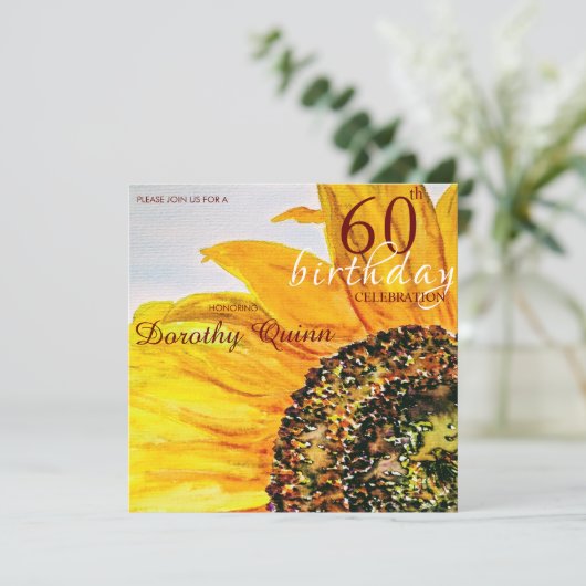 Bloemen Zonnebloem Milestone Verjaardag Kaart (Staand voorkant)