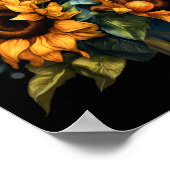Bloemen Zonnebloem Mooie Boeket Illustratie Poster (Hoek)