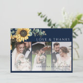 Bloemen Zonnebloem Trouwfoto Bedankt (Staand voorkant)