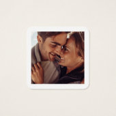 Bloemen Zonnebloem Trouwfoto QR Code RSVP-kaart Vierkante Visitekaartjes (Achterkant)