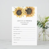 Bloemen Zonnebloem Vrijgezellenfeest Advies Kaart (Staand voorkant)